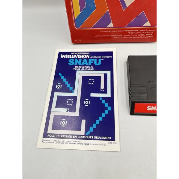 SNAFU Intellivision Inc. Video Game. Complete In Box with manual & Overlay - Picture 5 of 11